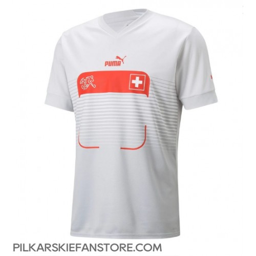 Tanie Strój piłkarski Szwajcaria Koszulka Wyjazdowej MŚ 2022 Krótkie Rękawy
